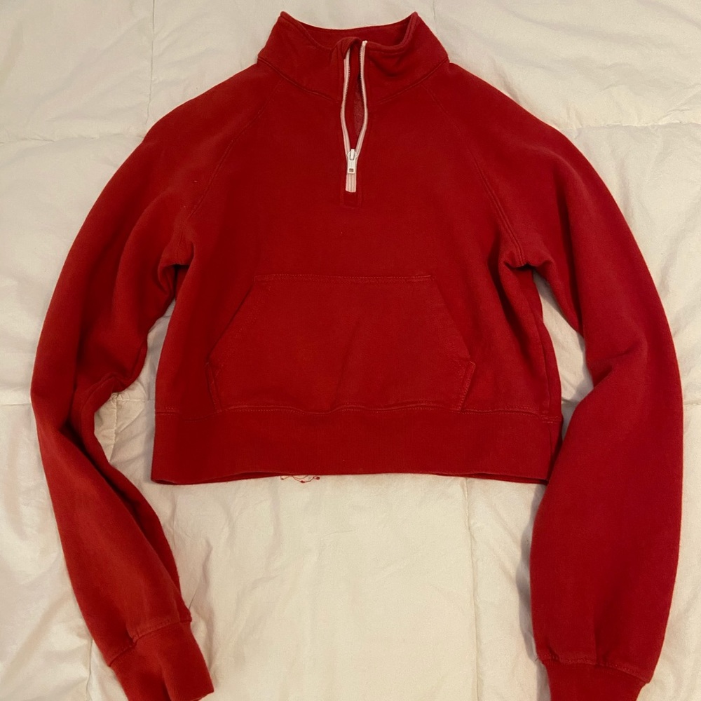 Brandy Melville cropped quarter zip